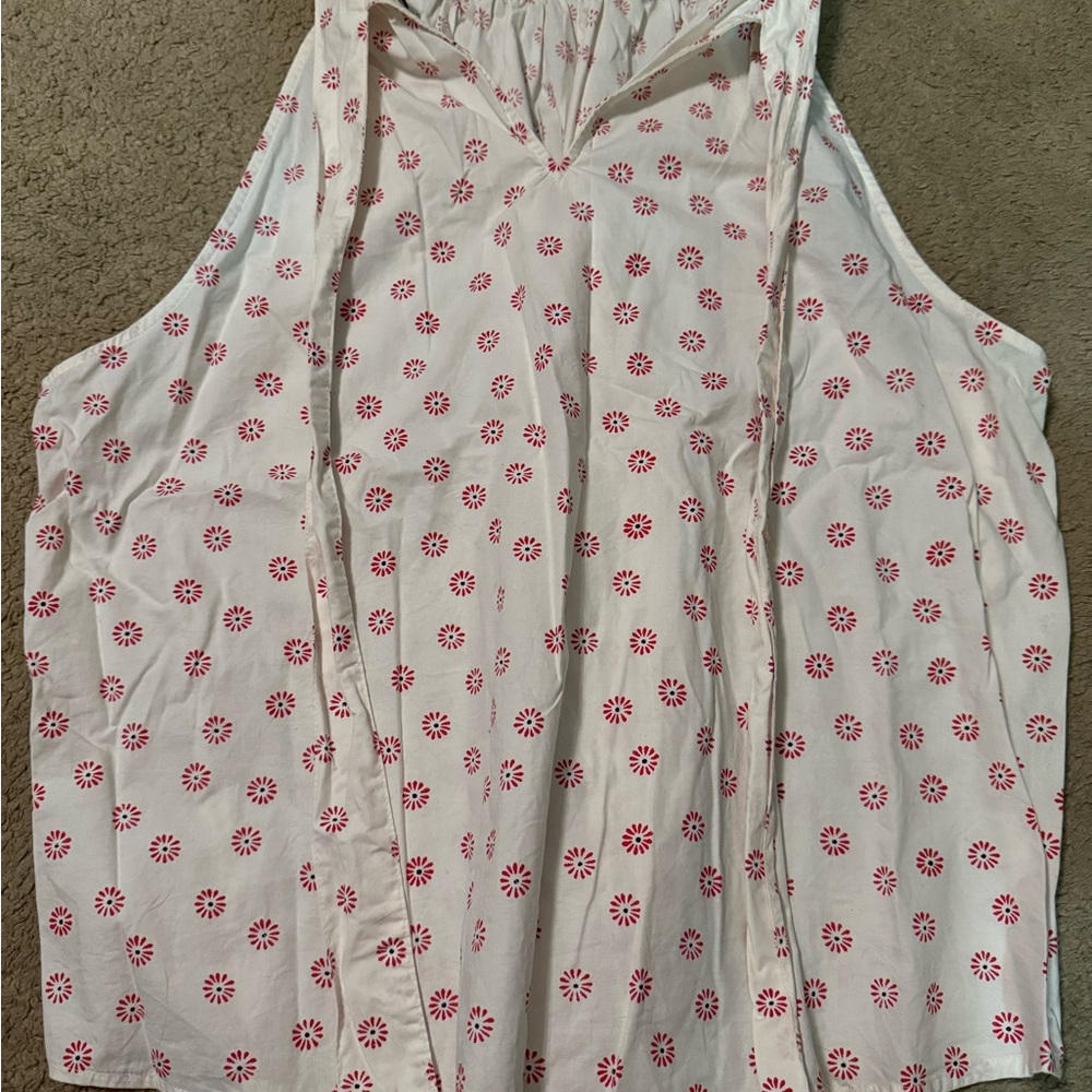 J. Crew White and Pink Tank Top